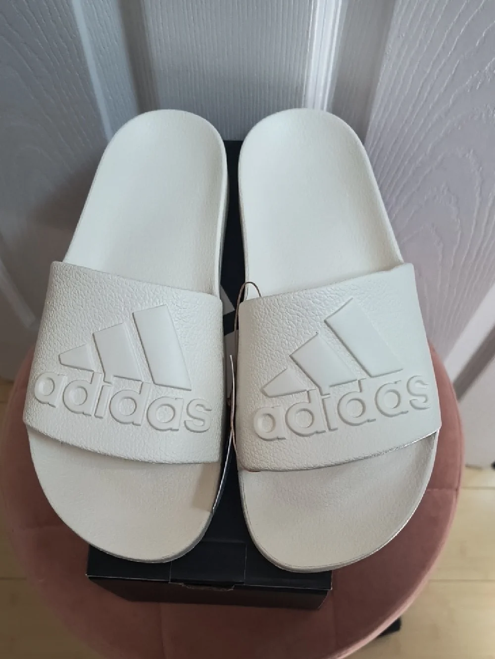 Adidas Adilette Aqua Slides Off White Size 10 NIB